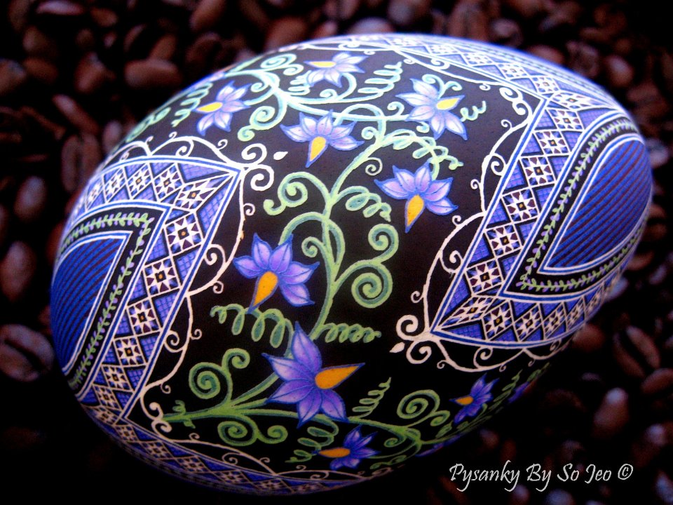 Nightshade - Solanum dulcamara Ukrainian Easter Egg Pysanky By So Jeo